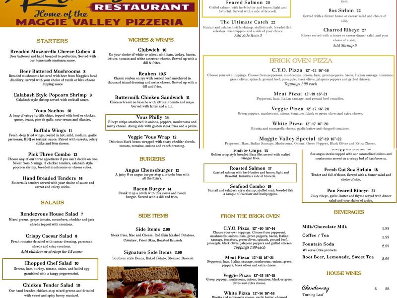 Clarion Hotel and Conference Center Menu