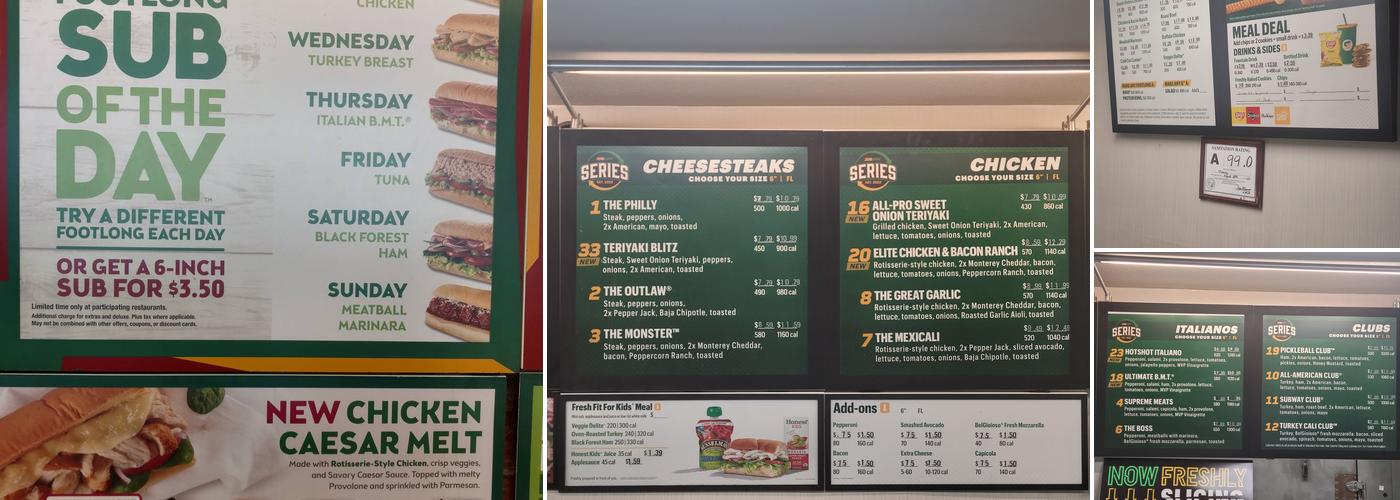 Subway Menu