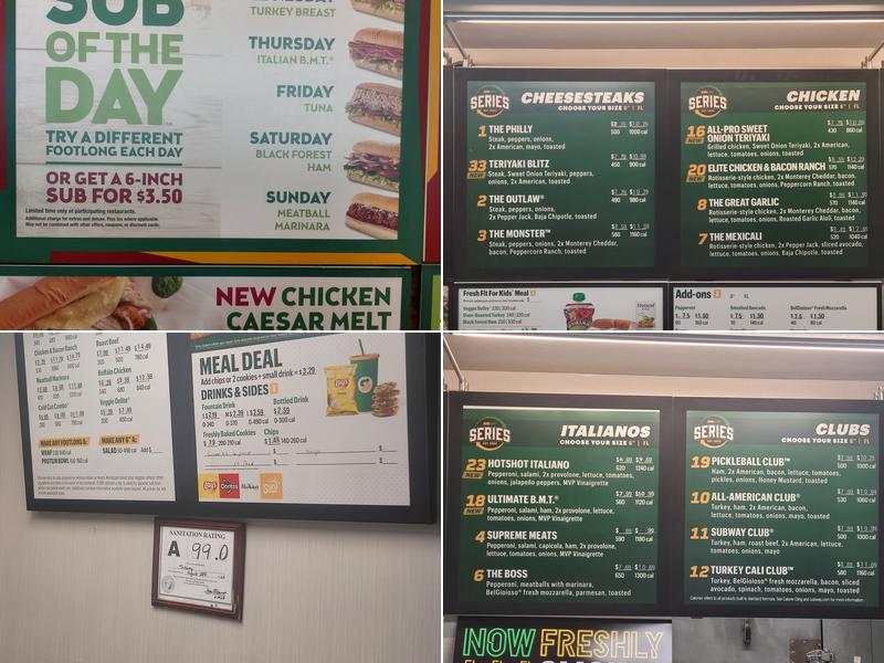 Subway Menu