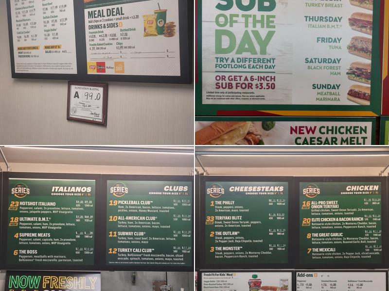 Subway Menu