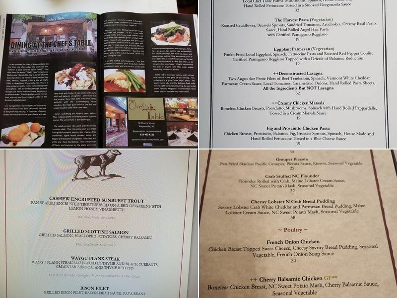 Chef's Table Menu