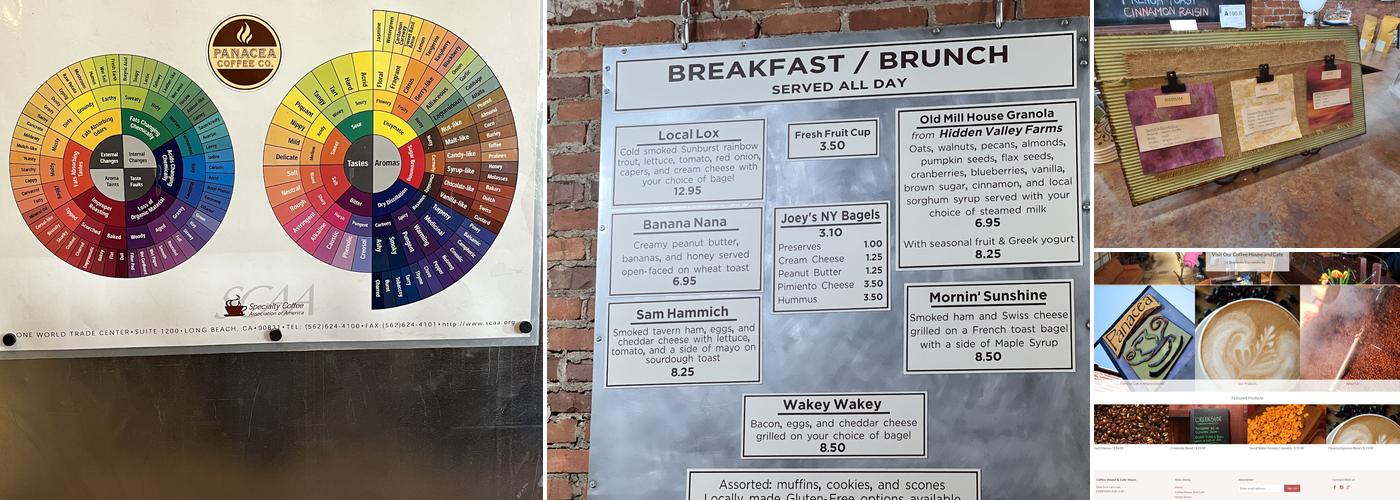 Panacea CoffeeHouse, Cafe and Roastery Menu