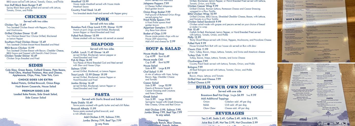Haywood 209 Cafe Menu