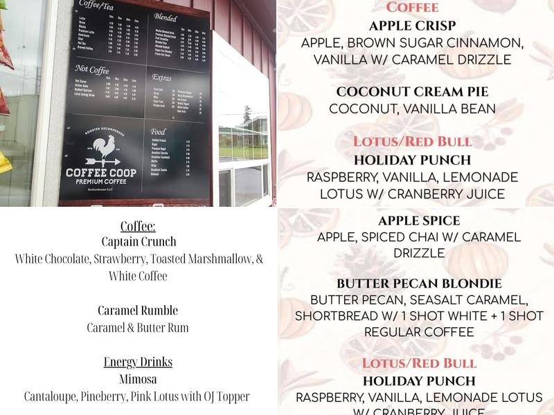 Coffee Coop Menu