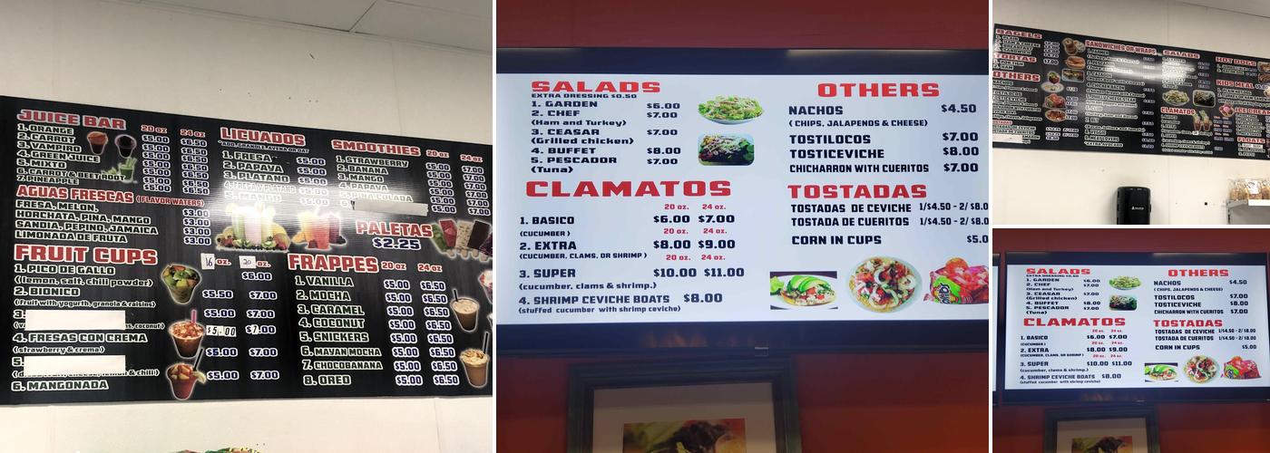 La Casa Del Clamato Menu