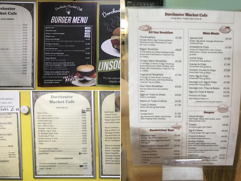 Dorchester Market Cafe Menu