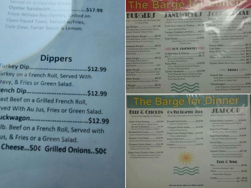 Barge Menu