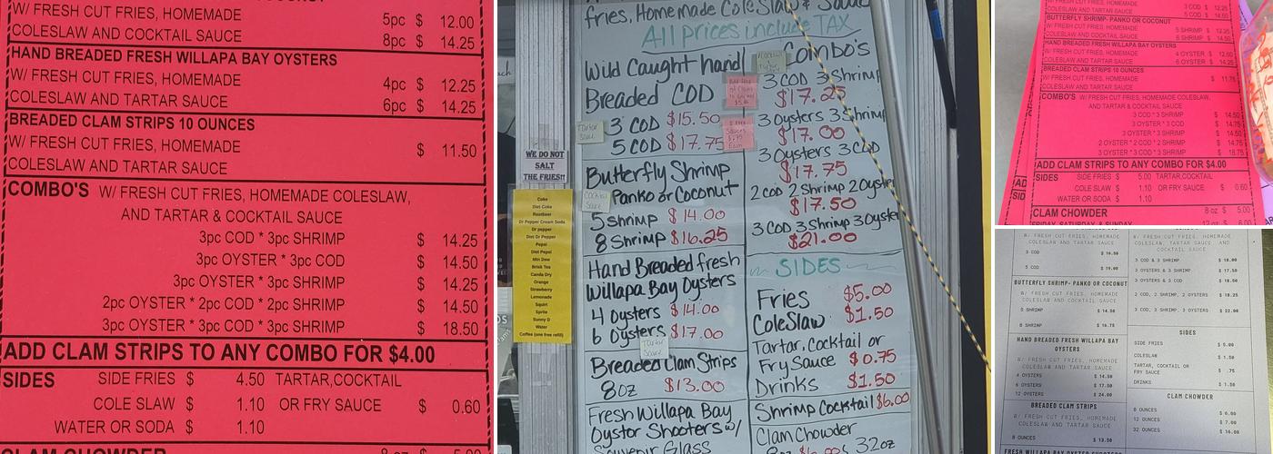 Linda's Fish & Chips Menu