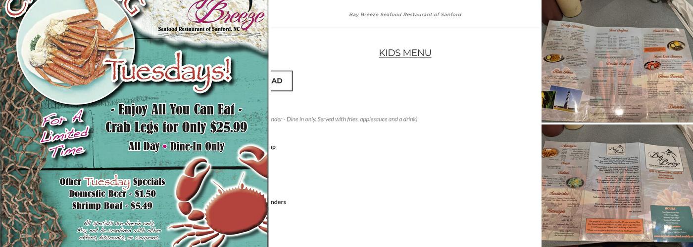 Bay Breeze Seafood Menu
