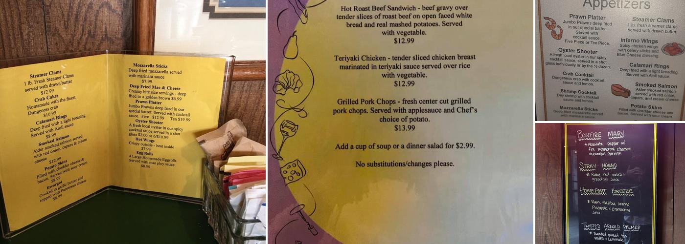 Home Port Restaurant Menu