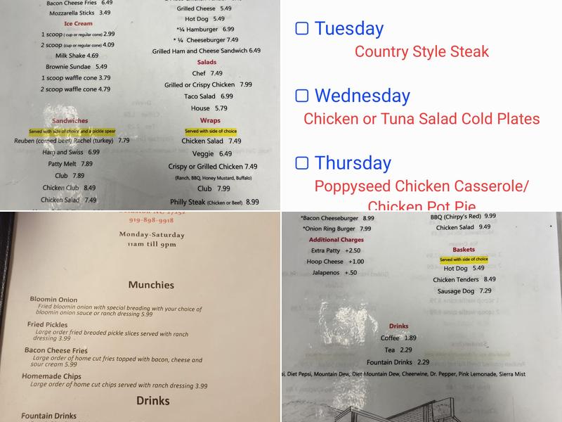 Lizzie's Grill-N-Chill Menu