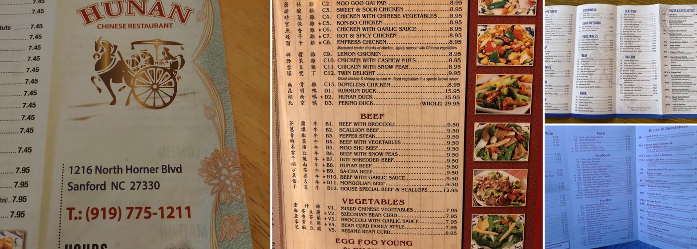 Hunan Menu