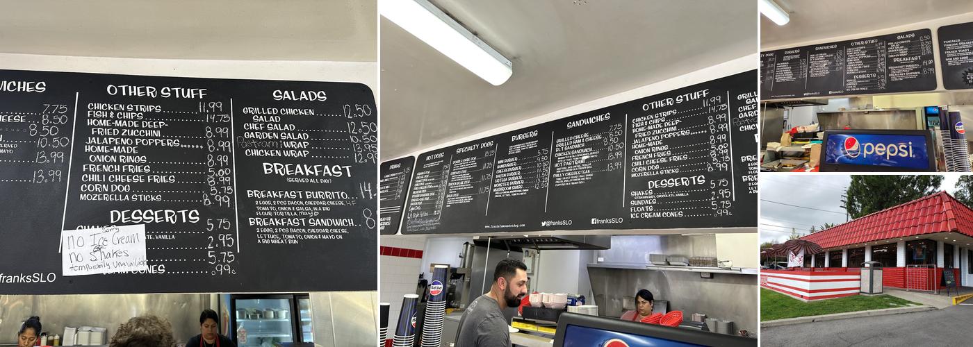 Franks Famous Hot Dogs Menu