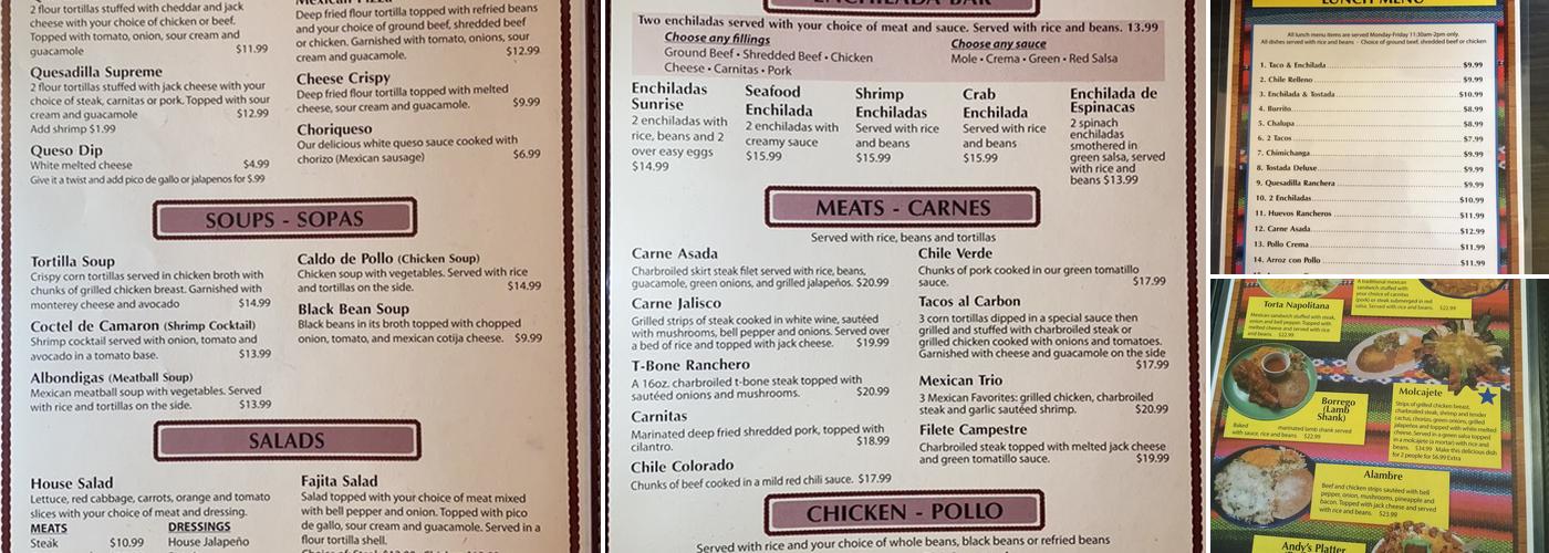 Los Compadres Mexican Restaurant Menu