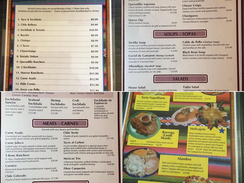 Los Compadres Mexican Restaurant Menu