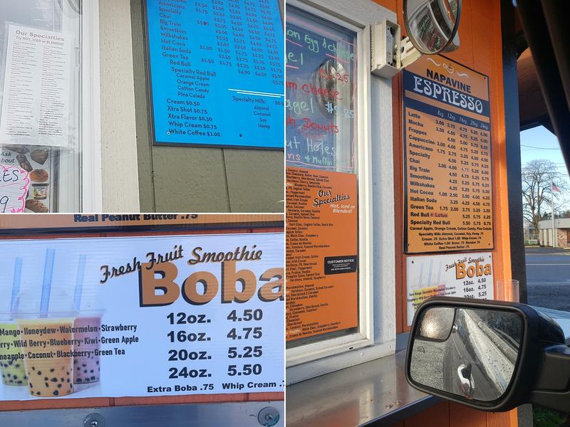 Napavine Espresso Menu