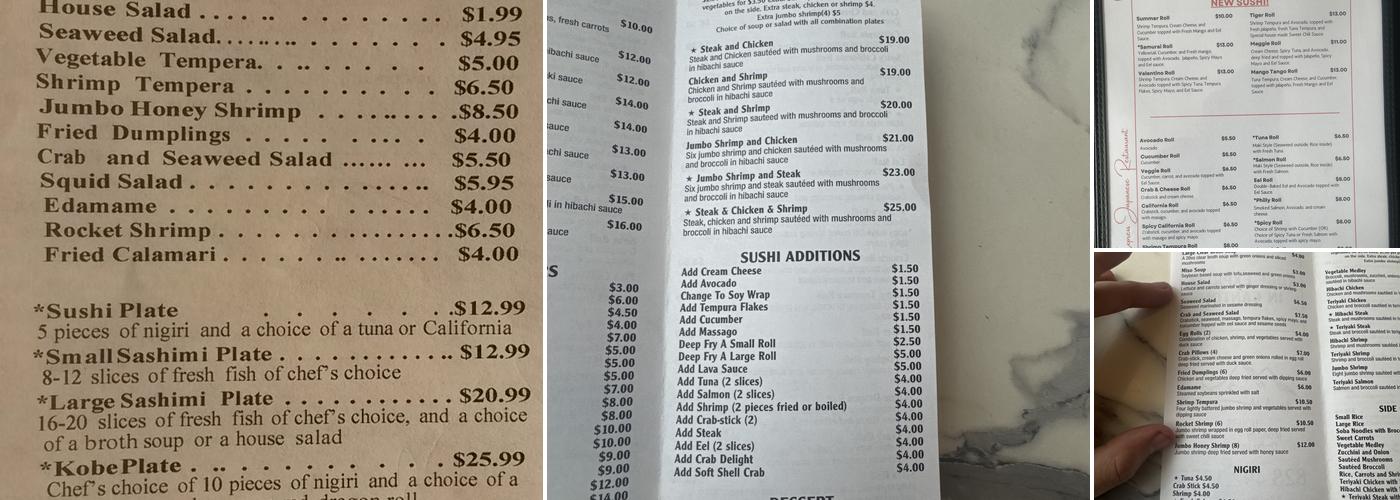 Kobe Express Menu