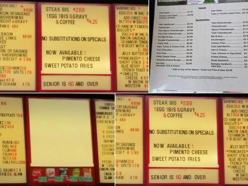 Sherrill's Pioneer Restaurant Menu