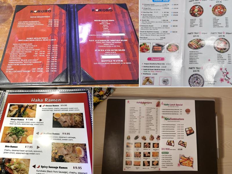 HaHa Sushi And Ramen Menu