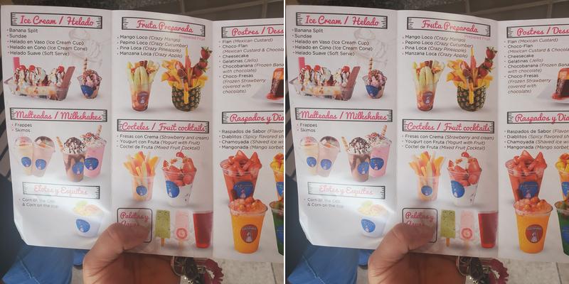 La Princesa Frozen Treats Menu