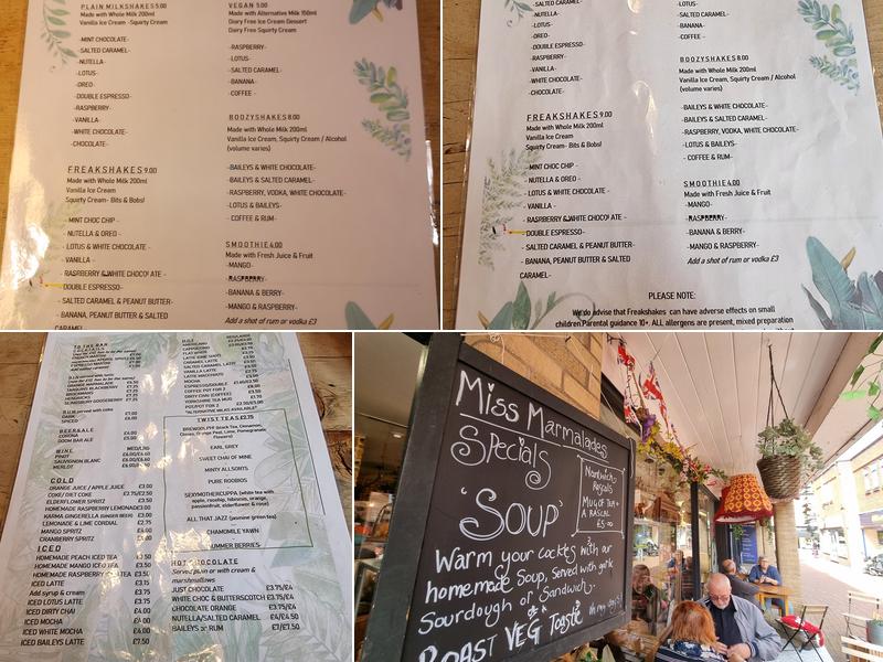 Lady Marmalades Menu