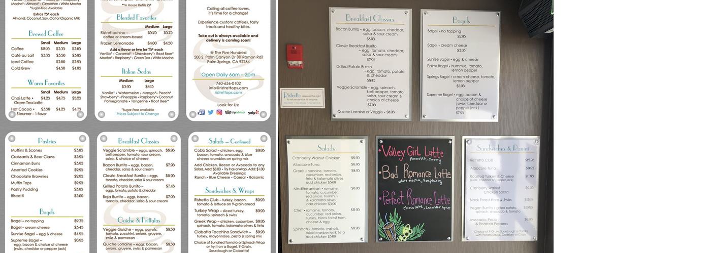 Ristretto Menu