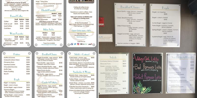 Ristretto Menu