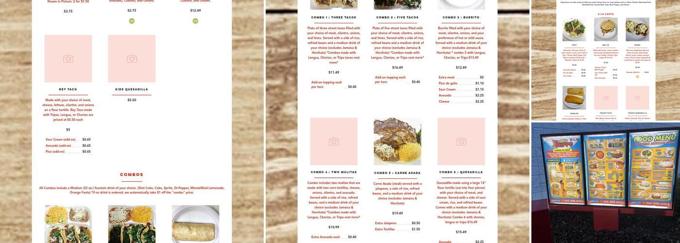 El Rey Burro Menu