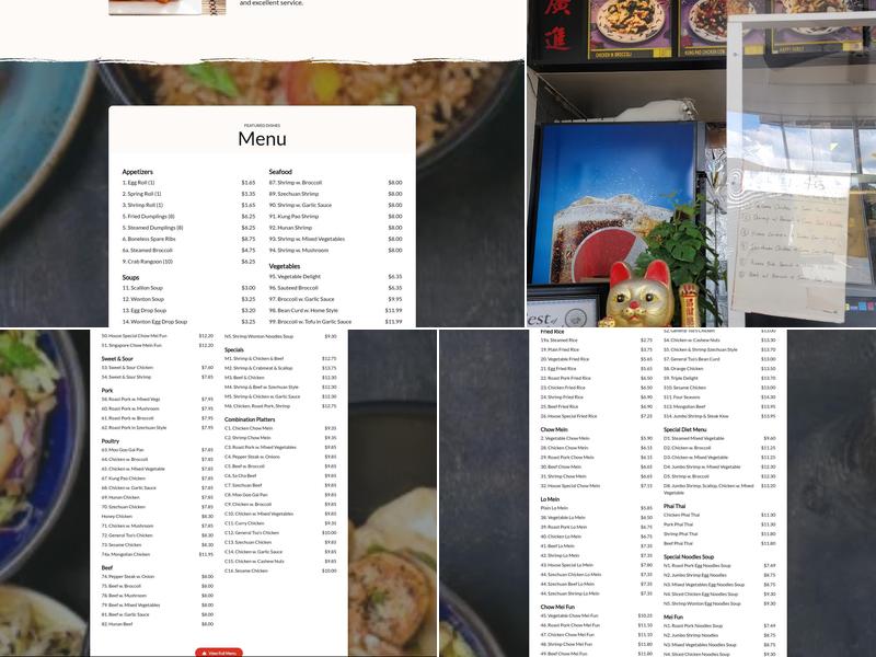 Great Wall Chinese Restaurant Menu