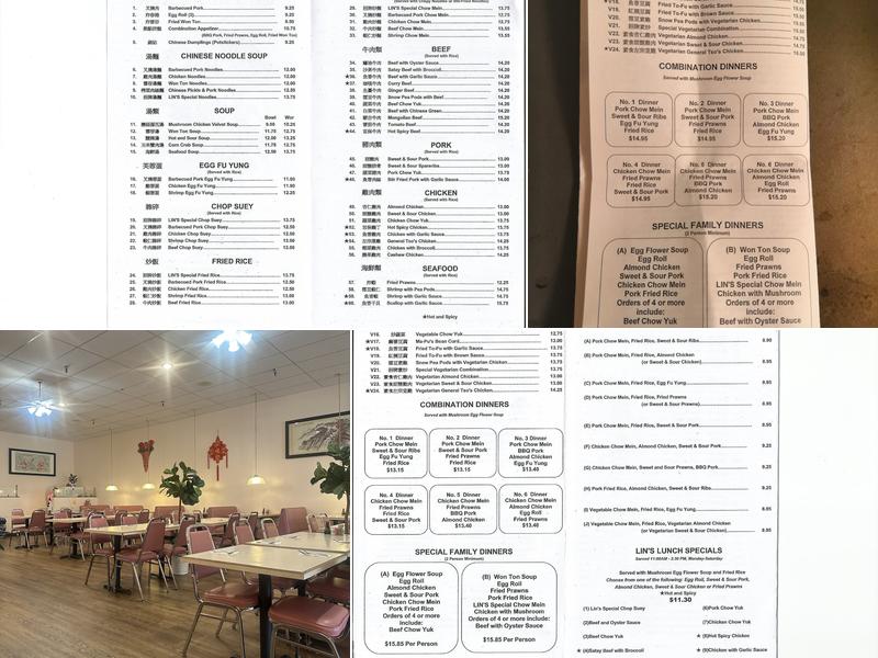 Lins Restaurant Menu