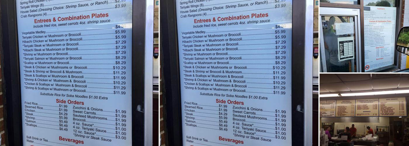 Nara Express Menu