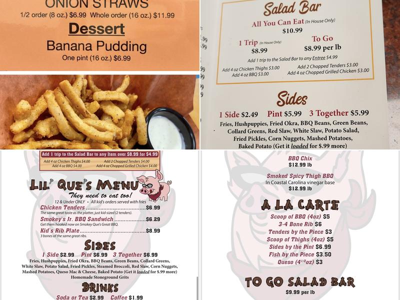 Smokey Que's Menu