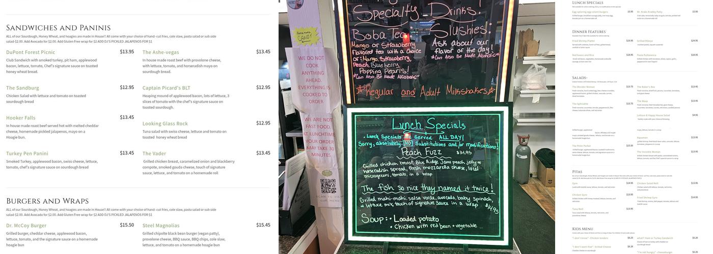 The Baker's Box Menu