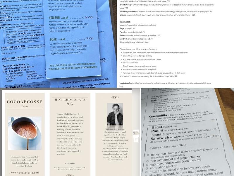 The Cream Chimneys Menu