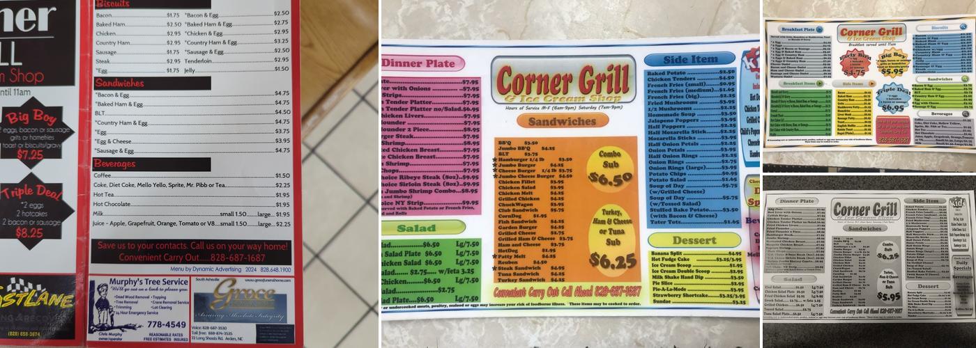 Corner Grill Menu