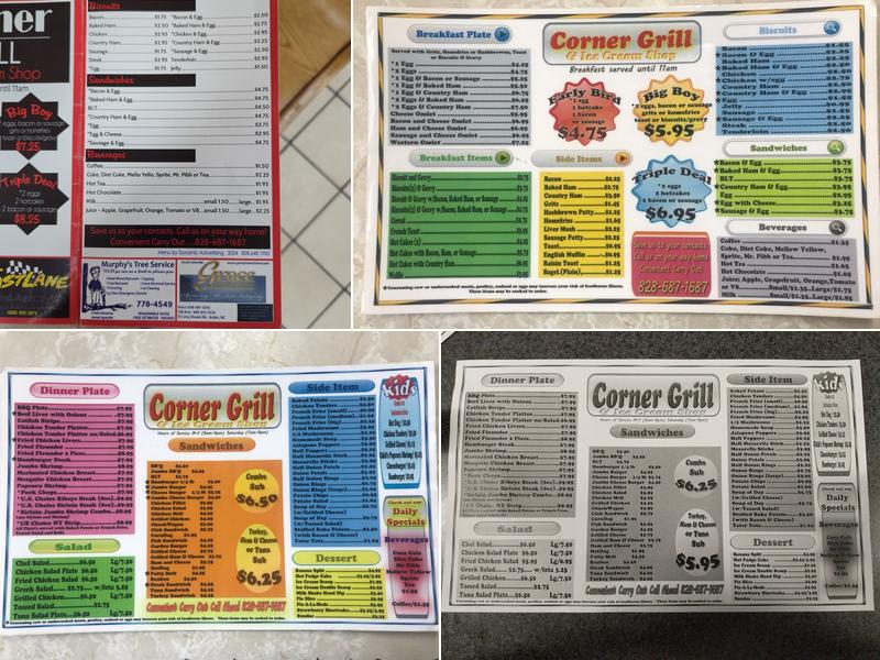 Corner Grill Menu