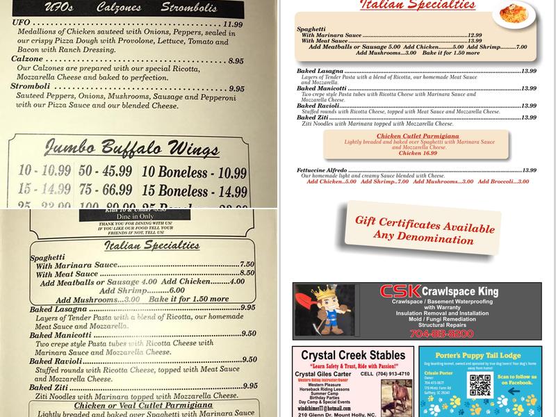 Campus Pizzeria Menu