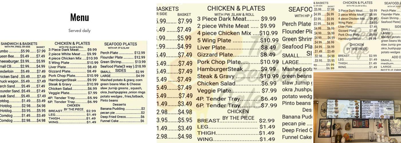 The Beehive Cafe Menu