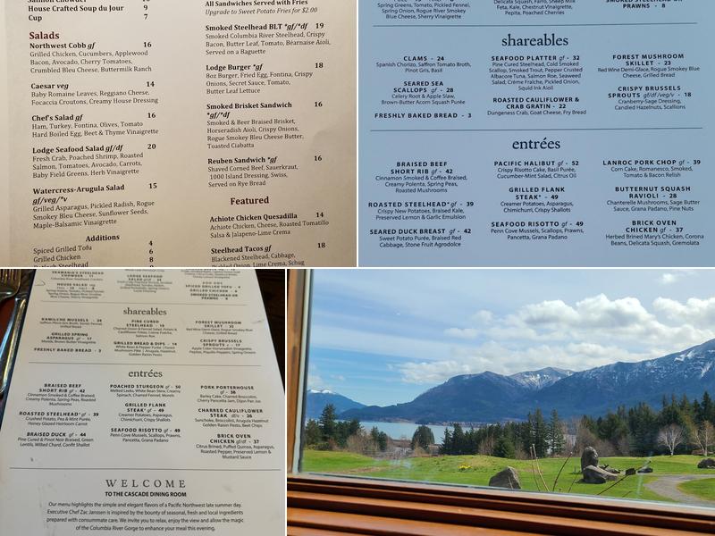 Cascade Dining Room Menu