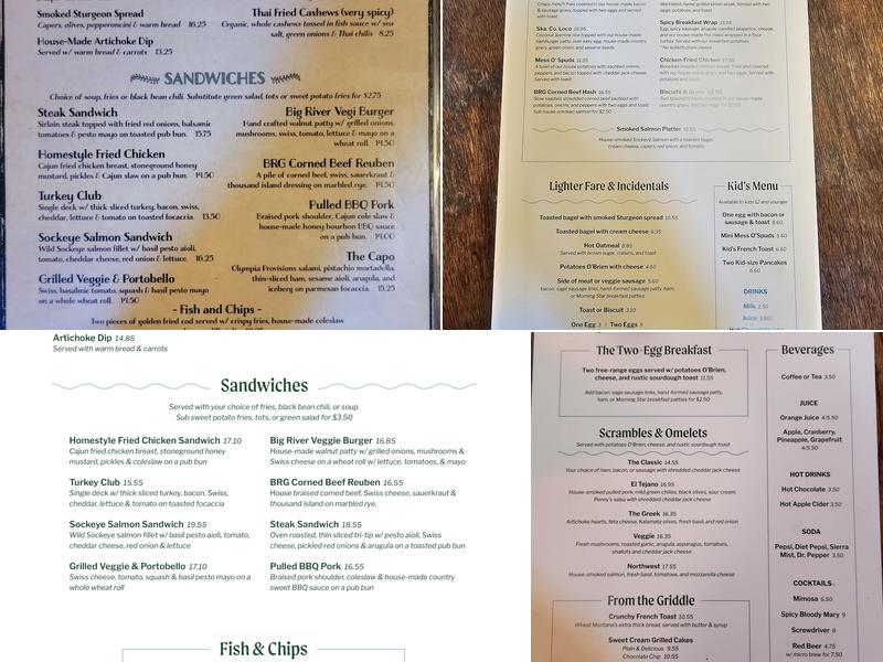 Big River Grill Menu