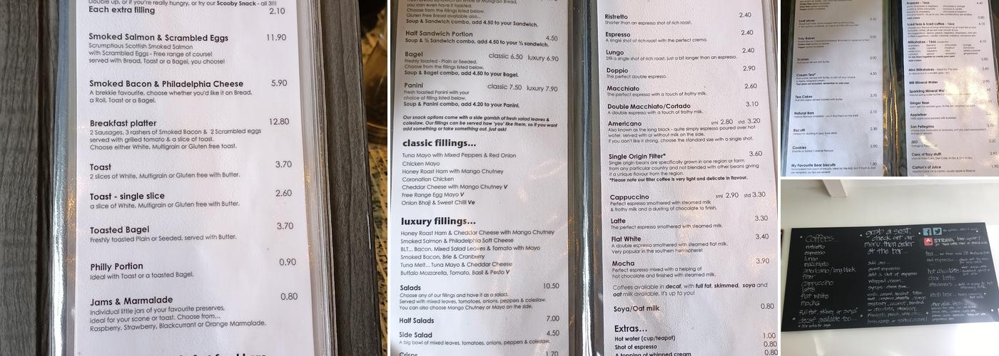 Tease Coffee Bar Menu