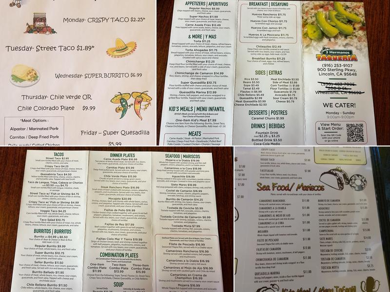 Taqueria 3 Hermanos Menu