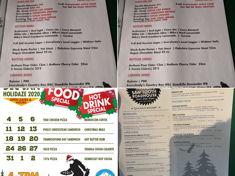 Saw Tooth Roadhouse Menu