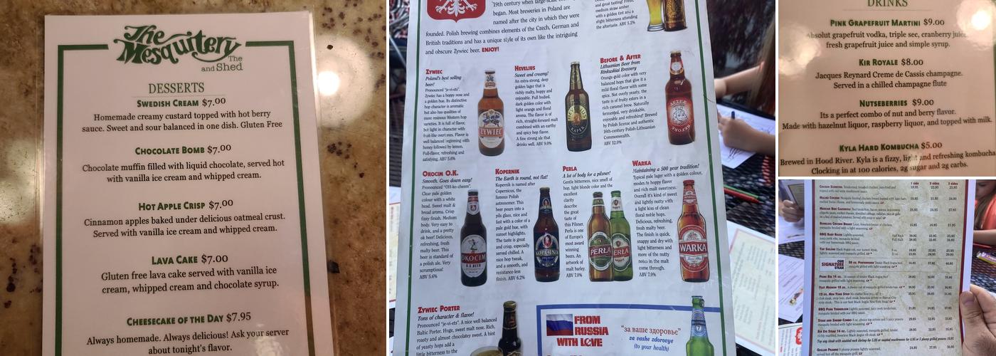 Mesquitery Restaurant & Bar Menu