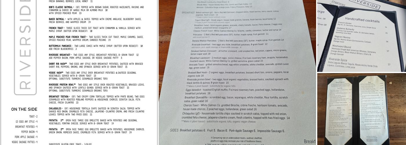Riverside Menu