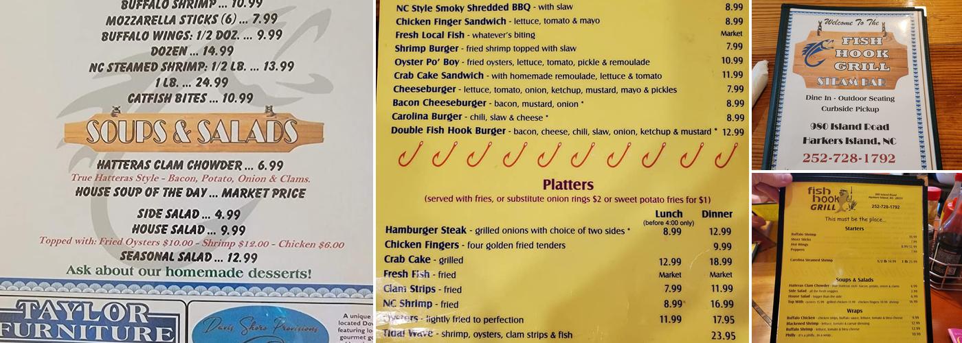 Fish Hook Grill Menu