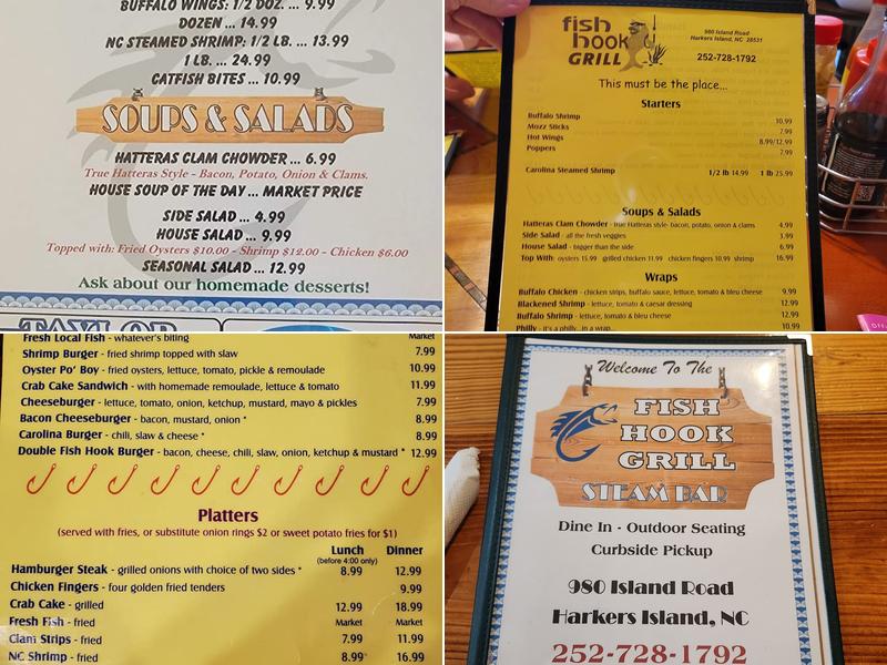 Fish Hook Grill Menu