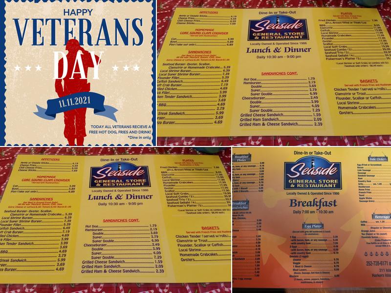 Sea Side Galley Menu