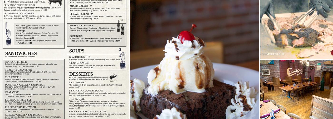 Clawson's 1905 Restaurant & Pub Menu