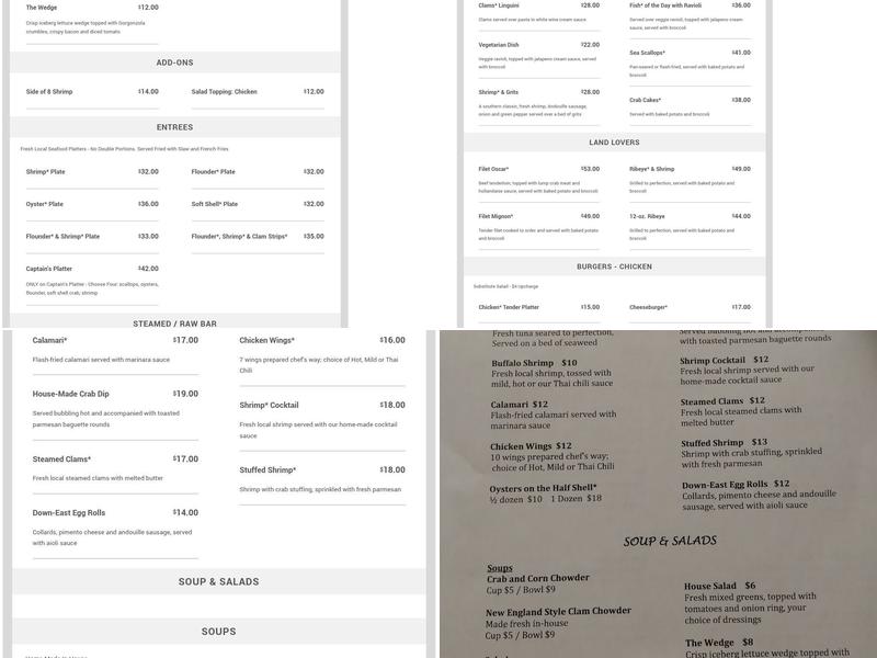 Southern Salt Seafood Company and Waterfront Restaurant Menu